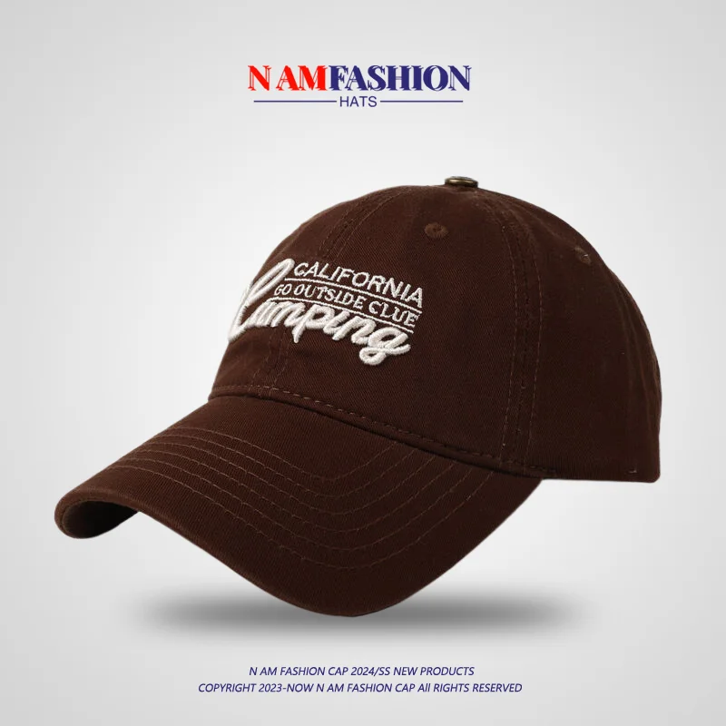 

Three-Dimensional Embroidered Letters Street Outdoor Sun Protection Baseball Cap Men and Women All-Matching Peaked Cap Autumn