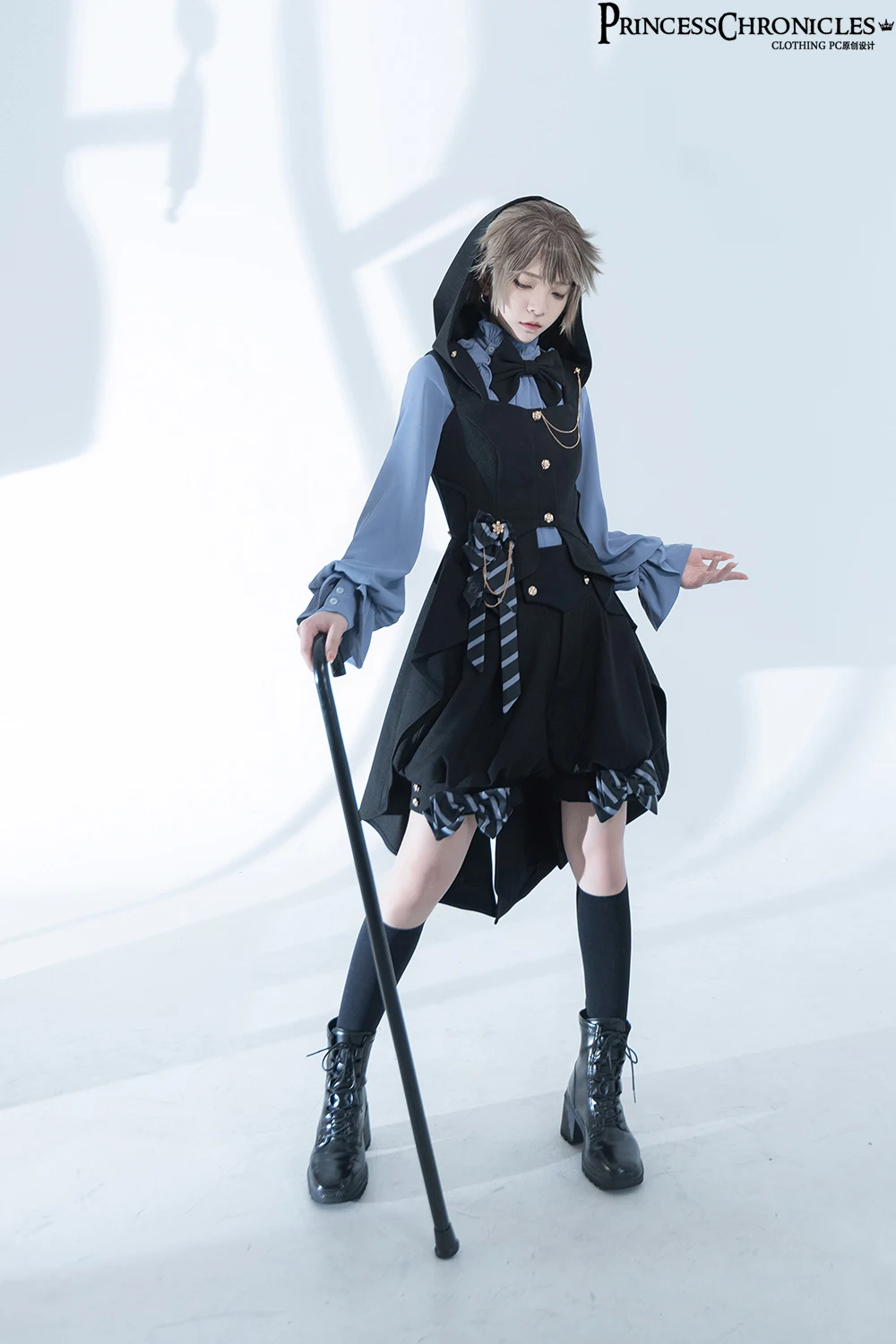 Новинка 2025 года, популярный наряд Ouji Lolita, крутой стиль мальчика, жилет с капюшоном принца/шорты/рубашка с длинными рукавами, карнавальный костюм на Хэллоуин, Рождество