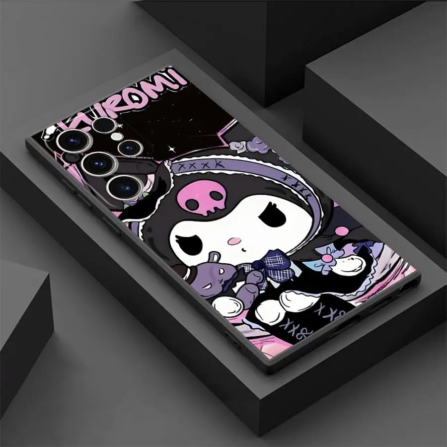 

Purple Cute Kuromi Case for Samsung Galaxy S24 Plus S23 Ultra S21 FE S20 S25 Edge Black Soft Phone Cover