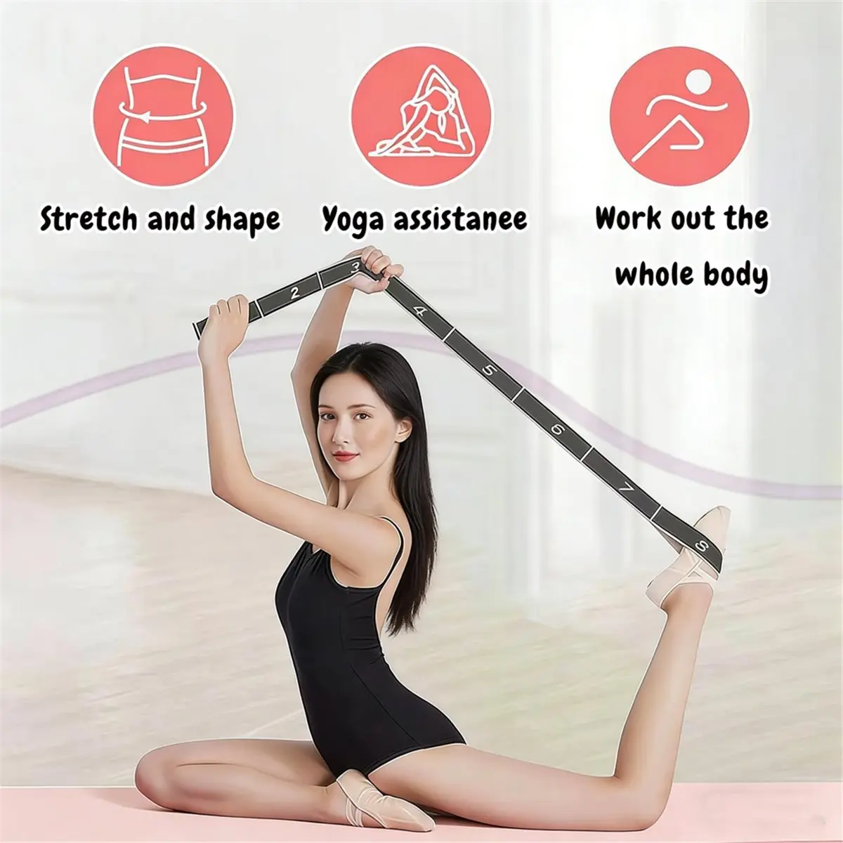 (3Pcs)8/10/12 Grid Yoga Resistance Bands for Full Body Workouts, Home Gym & Yoga Essentials 10 Grid