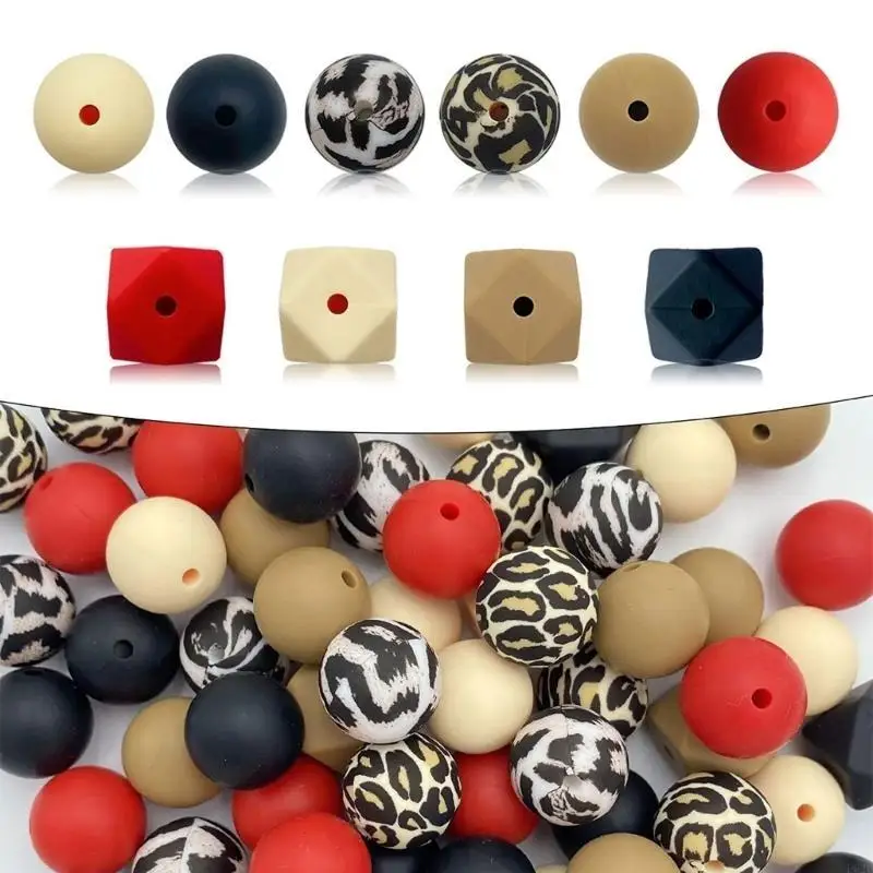 F62D Silicone Loose Contas para Keychain DIY Silicone Beds redondo contas silicone