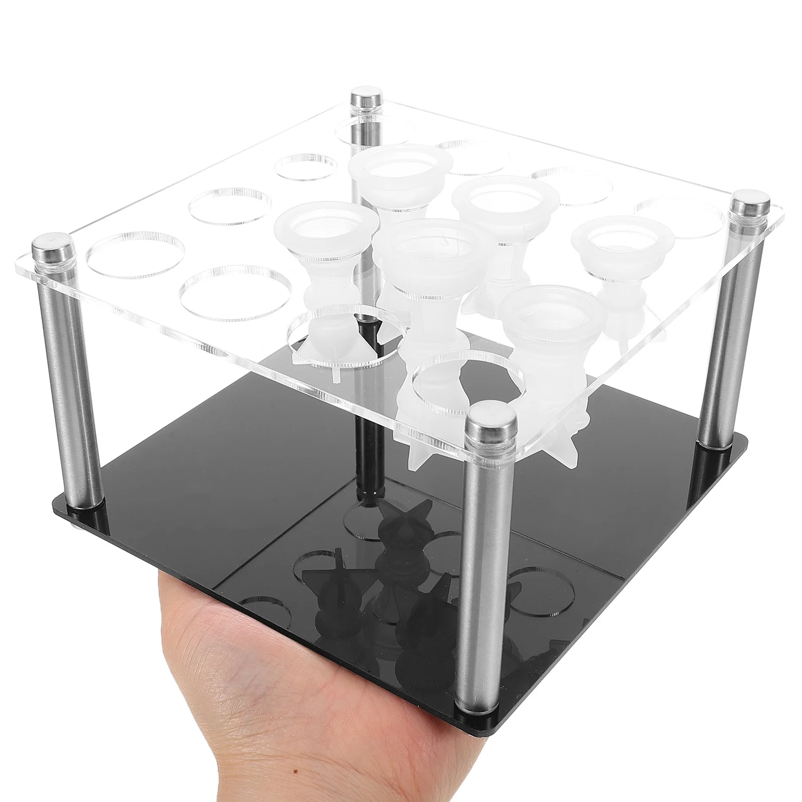 Chess Piece Mold Storage 1Set Acrylic Stand Holder DIY Projects Versatile Apertures Stable Base Epoxy Resin Accessories