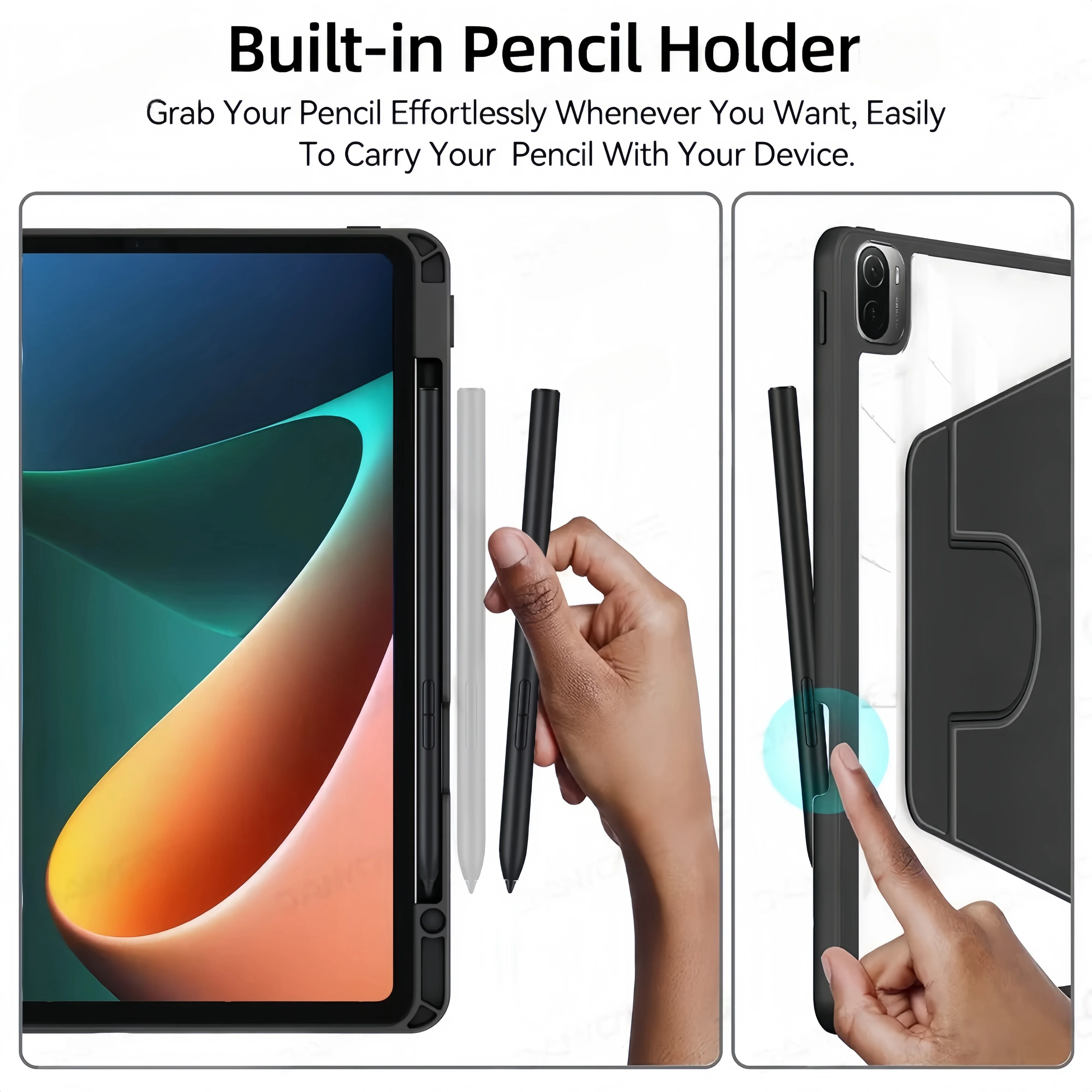 لشاومي باد 7 7 برو 11.2 بوصة ريدمي باد 8.4in برو 12.1 "360 °   دوران لغطاء Redmi Pad SE مقاس 11 بوصة من مادة TPU