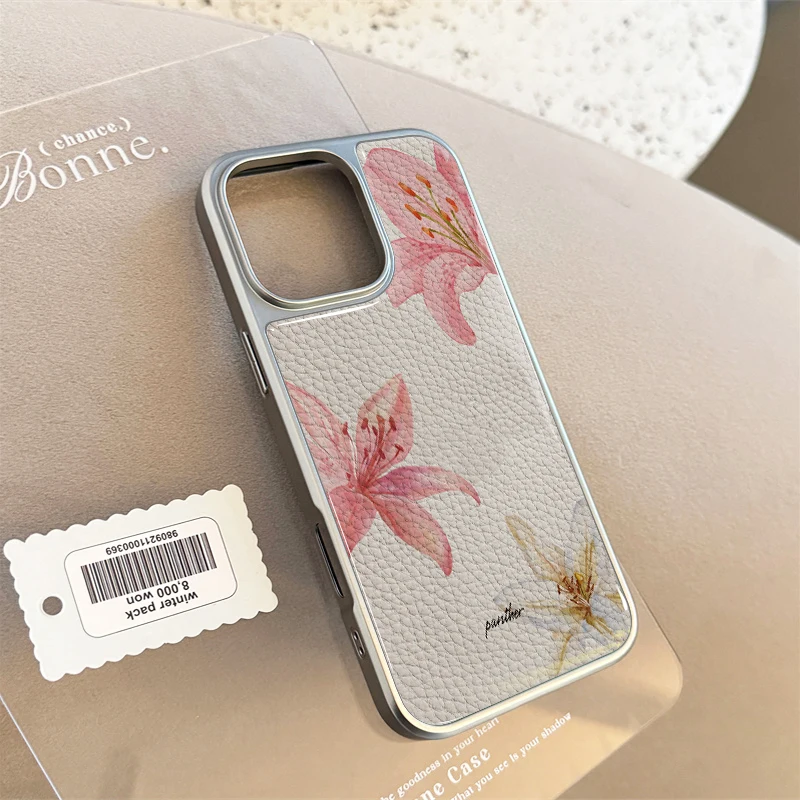 حافظة هاتف فاخرة أنيقة من جلد الزنبق لهاتف آيفون 11/12/13/14/15/16/17 Pro Max AIR PLUS