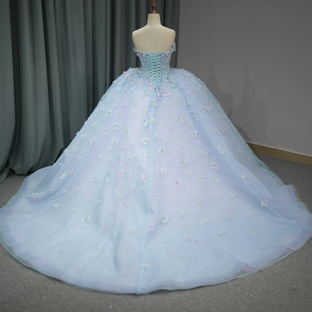 New Arrival Pueple Princess Ball Gown Quinceañera Dresses 2024 Strapless Appliques Beads Birthday Party For 15th Girls DY1293