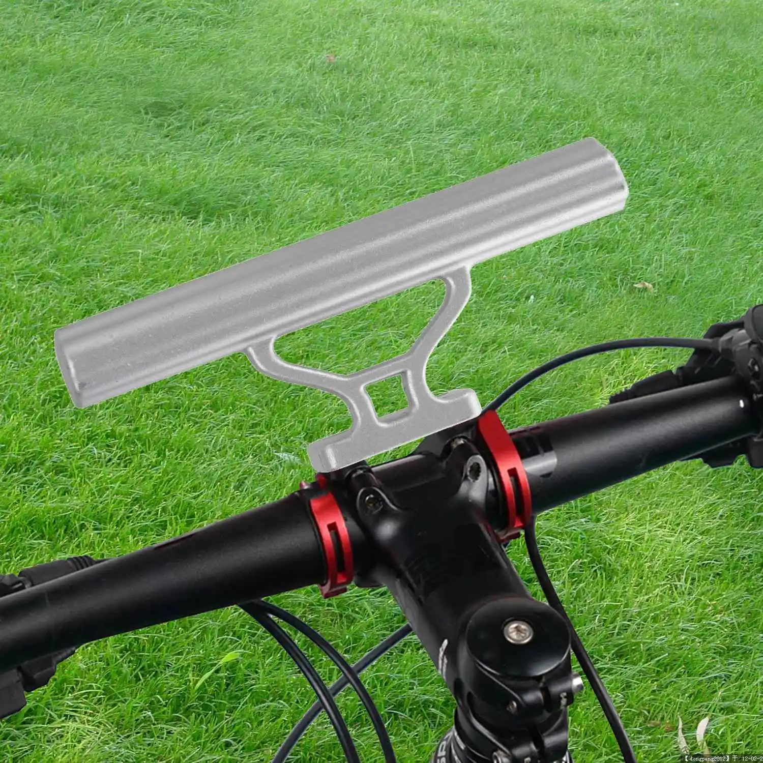 Holding Lamp Bicycle Top Tube Universal Bike Handle Phone Holder Mount Integral Moulding Extension Bracket Silver