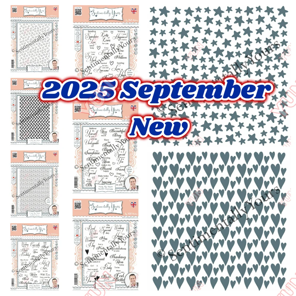 

Scattered Hearts Stars Stencils 2025 New Sentimentally Yours Stamps DIY Scrapbooking Holiday Christmas Card Craft Decor Template