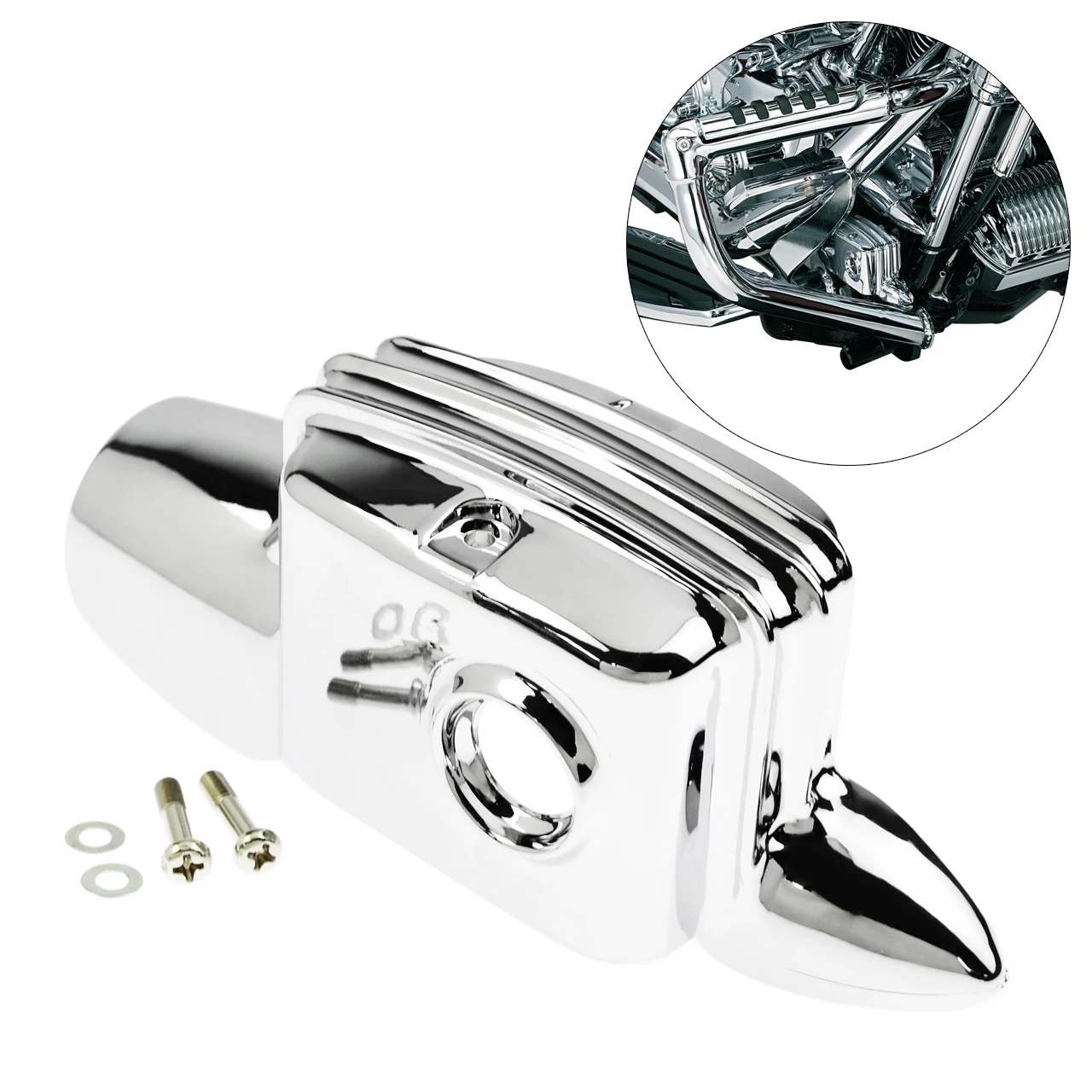 Motorcycle Rear Brake Master Cylinder Cover Chrome For Harley Touring Electra Street Glide Standard Road King FLHR FLHX 2008-Up