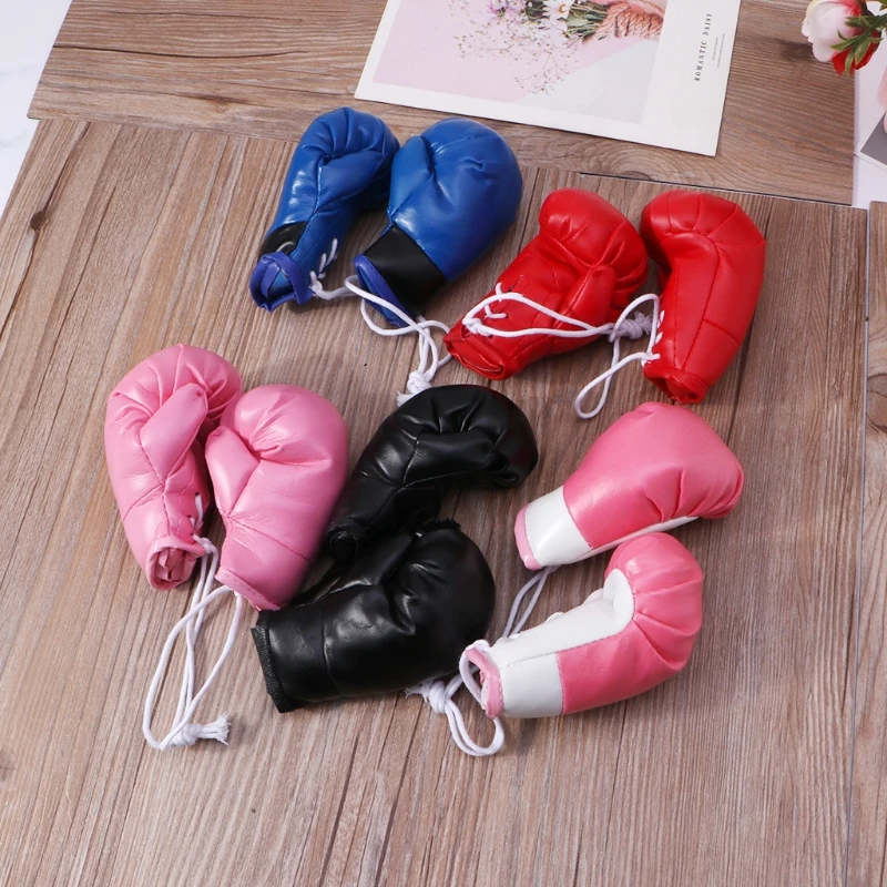 Leather Boxing Gloves Pendant Black / Blue/ Pink / Pink White/ Red Mini Gift