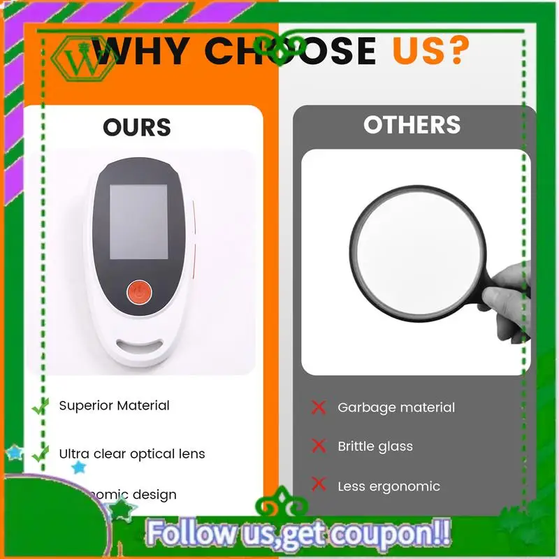 Reliable-Kids' Handheld Digital Microscope, 2.0-Inch Color IPS Screen, 400X Portable Magnifying Glass