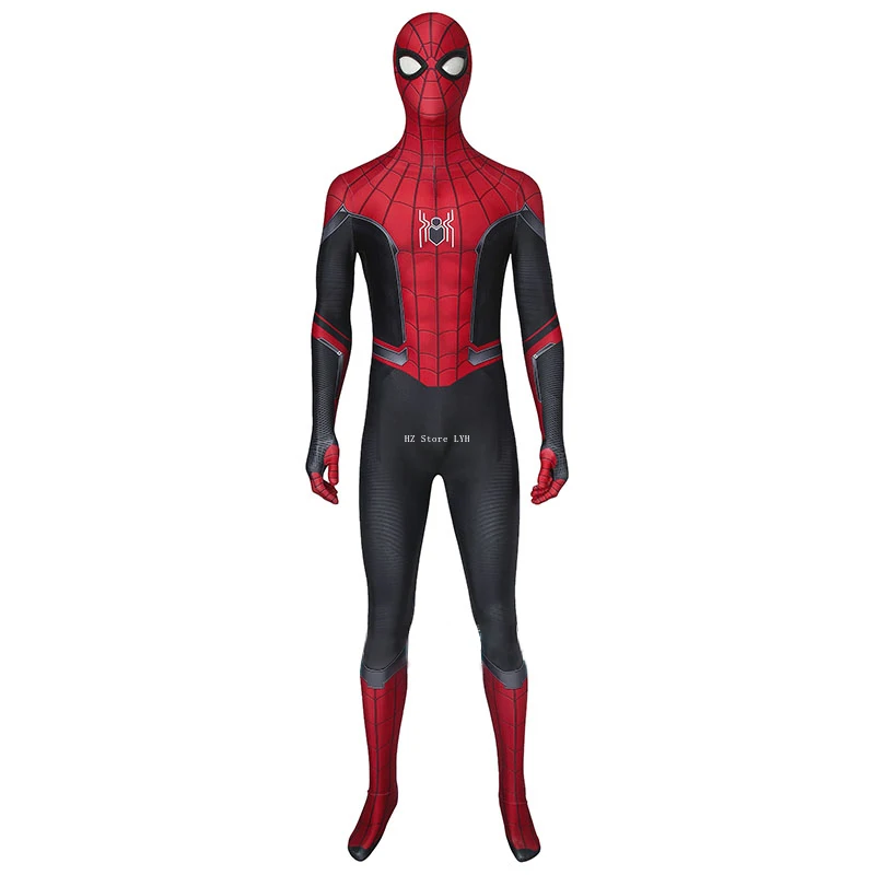 Marvel Spider-Man Bodysuit with Mask Red and Black Battle Clothes Superhero Halloween Cos Costume Social Initiatives J19019AA