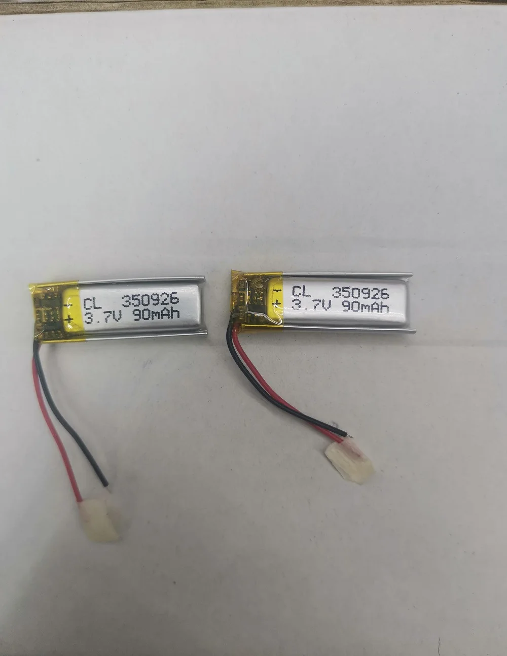 3.7V 2 wires 350926 90mah lithium battery with protection board , used for bluetooth MP4 1pcs/lot