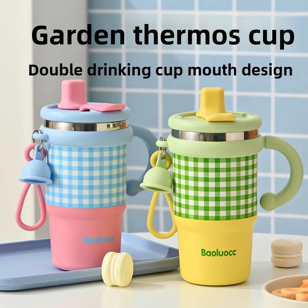 Trendy Large Capacity Insulated Cup Stainless Steel 600ml Coffee Mug Portable Water Mug Gift