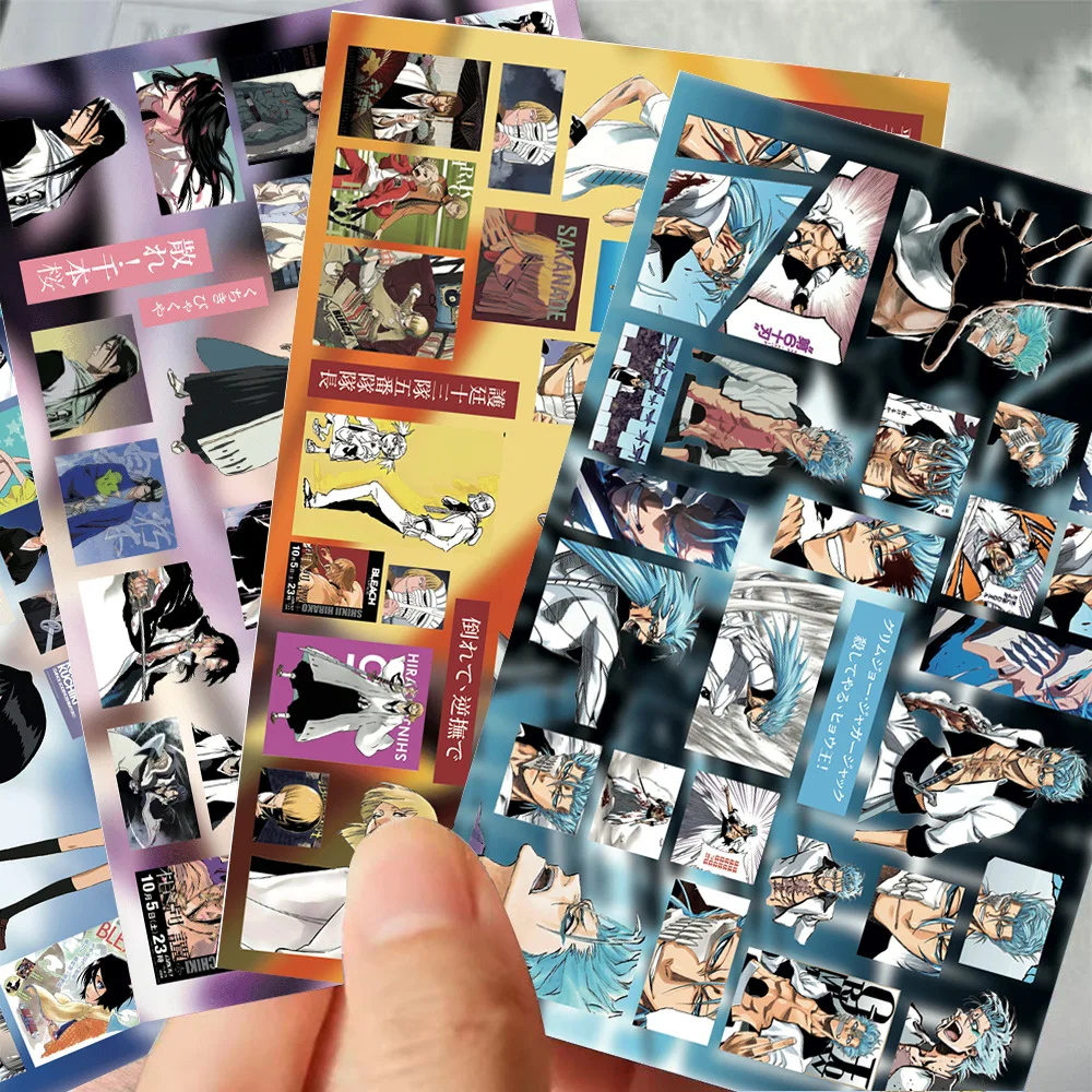 8 Sheet Bleach Die-cut Sticker Grimmjow Kurosaki IchigoAnime Stickers Kawaii Scrapbooking Collages Student Stationery Cute Gift view 6