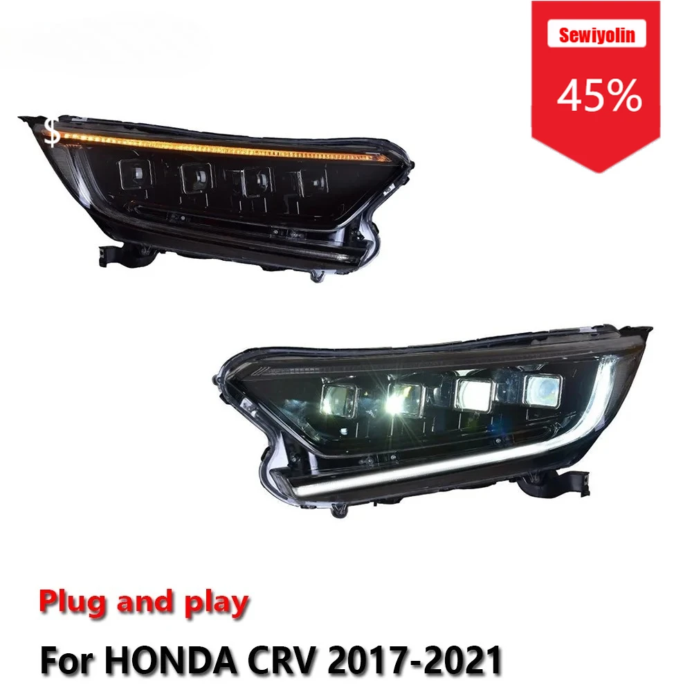 

Автомобильные светодиодные фары Sewiyolin в сборе для HONDA CRV 2017-2021, противотуманные фары DRL, стоп-сигнал, указатель поворота, Plug and Play