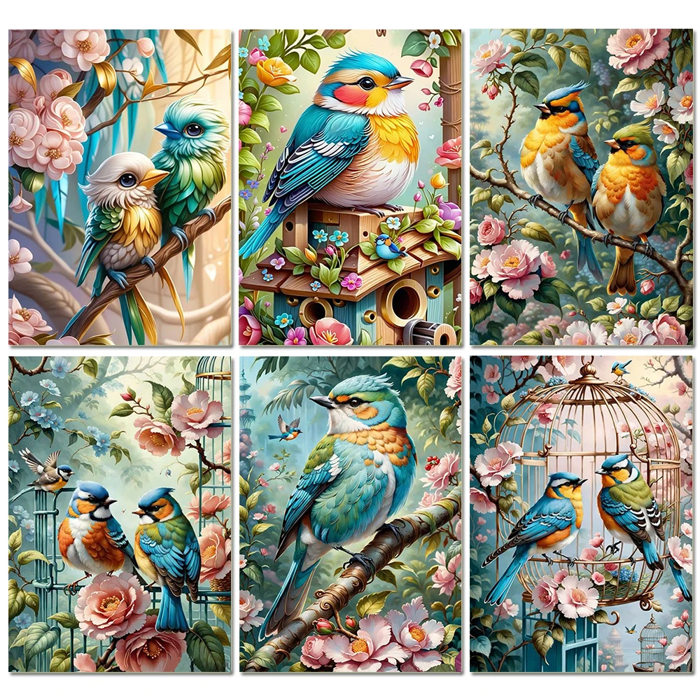 DIY Landscape Diamond Painting Bird Flower Full Diamond Mosaic Embroidery Cross Stitch Art Home Decoration Adult Present Set