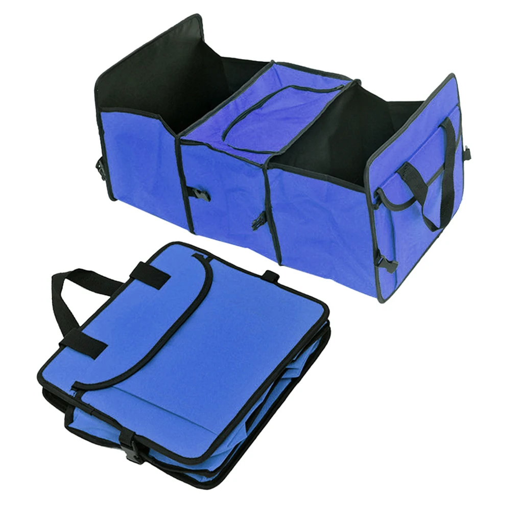 พับรถ Trunk สวมใส่กล่องเก็บกันน้ํา Auto Organizer Solid Storage กระเป๋าสีดํา