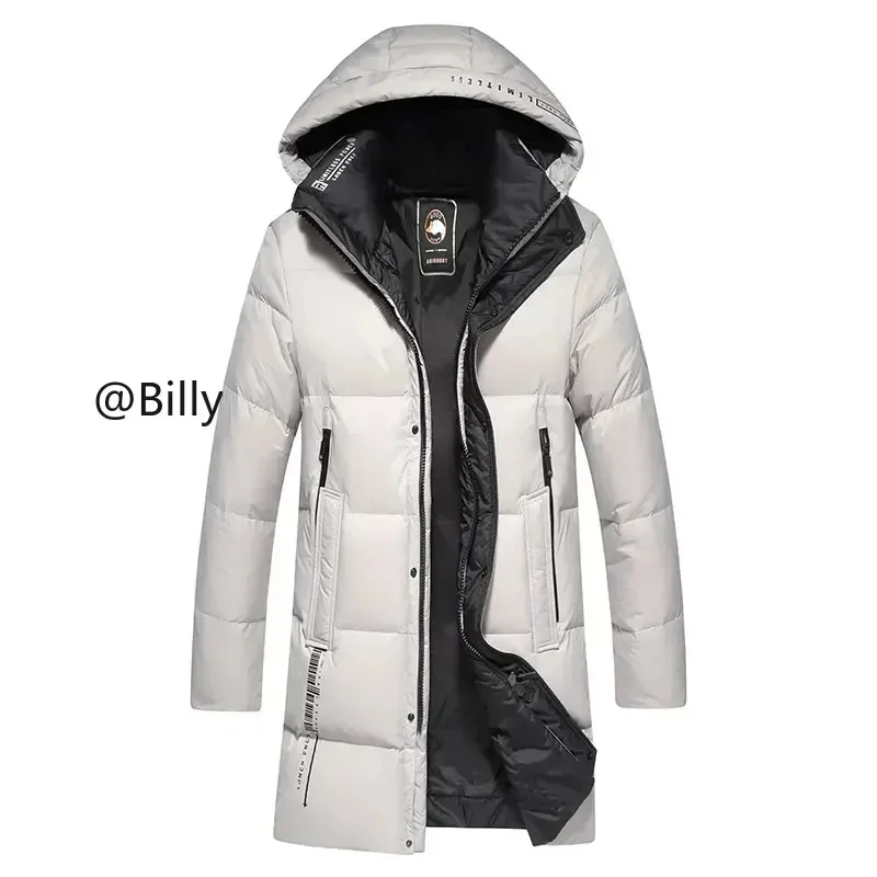 Giacche con cappuccio di lusso piumino lungo uomo abiti firmati uomo imbottitura d\'oca imbottito caldo cappotto invernale sacco Casual