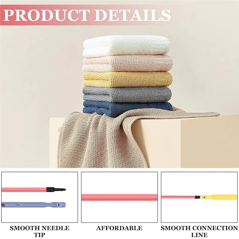 مجموعة إبر الحياكة الدائرية البلاستيكية - أداة قابلة للتبديل 10 أحجام 3.75 مم إلى 10 مم لمشاريع الحياكة اليدوية ذاتية الصنع #6