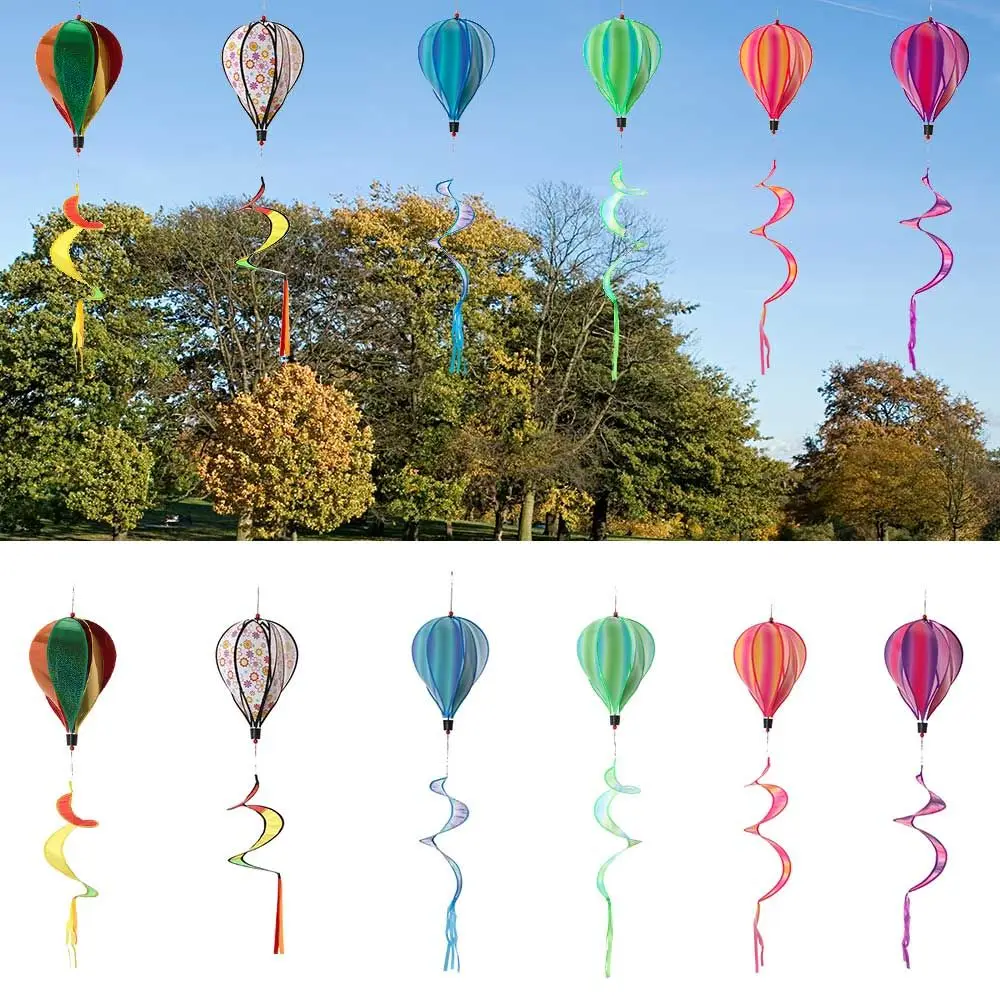 

Outdoor Giant Rainbow Hot Air Balloon Garden Wind Spinners Pinwheels Whirligigs Windmill Toys Kids Yard Decor Lawn Decorations