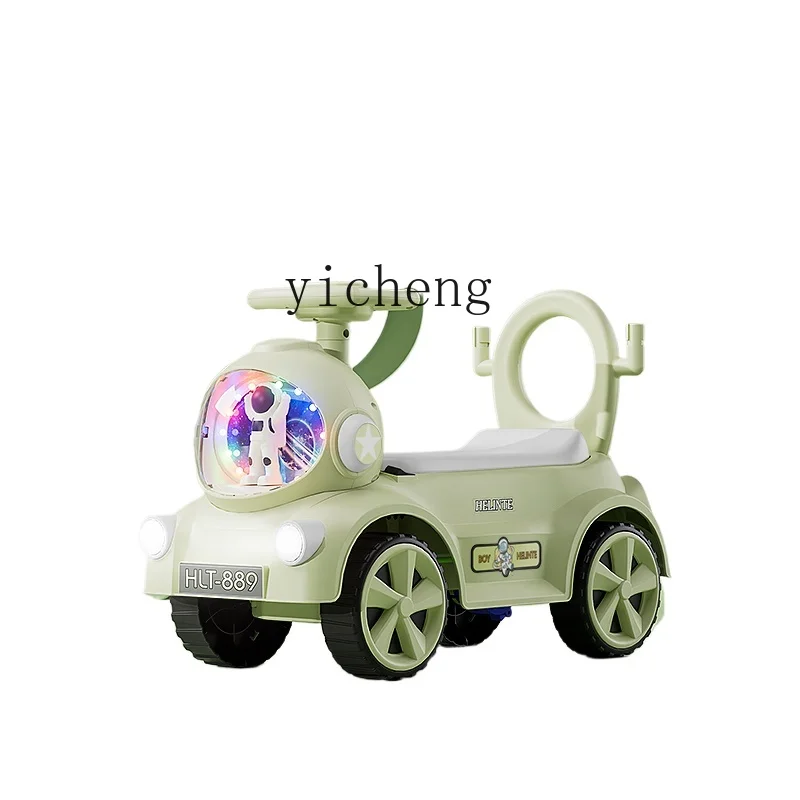 Tqh Swing Car Electric Motorcycle Children's Charging Sliding Lightweight Trolley 1-4 Years Old Anti-Rollover Luge