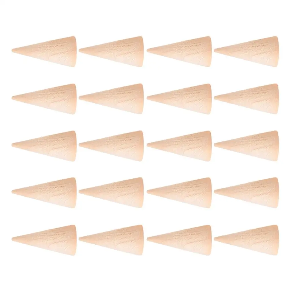 

20 Pcs Geometric naments Rings Display Stand Wooden Cone Tray Decorative Jewelry Holder Practical ganizer