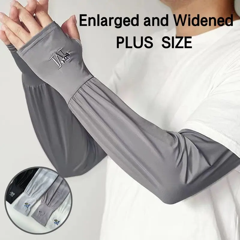 Large Size Loose Arm Sleeves For Women And Men Summer Thin UV Protection Arm Cover Cycling Driving Running Sunscreen Sleeves