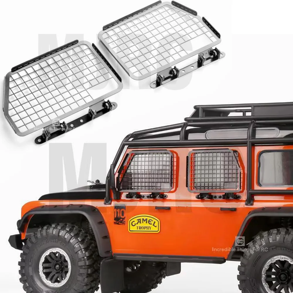 4pcs Metal Foldable Car Window Protective Net Trx4 Window Guard Net Guardrai For 1/10 Rc Crawler Car Defender Trax Trx-4