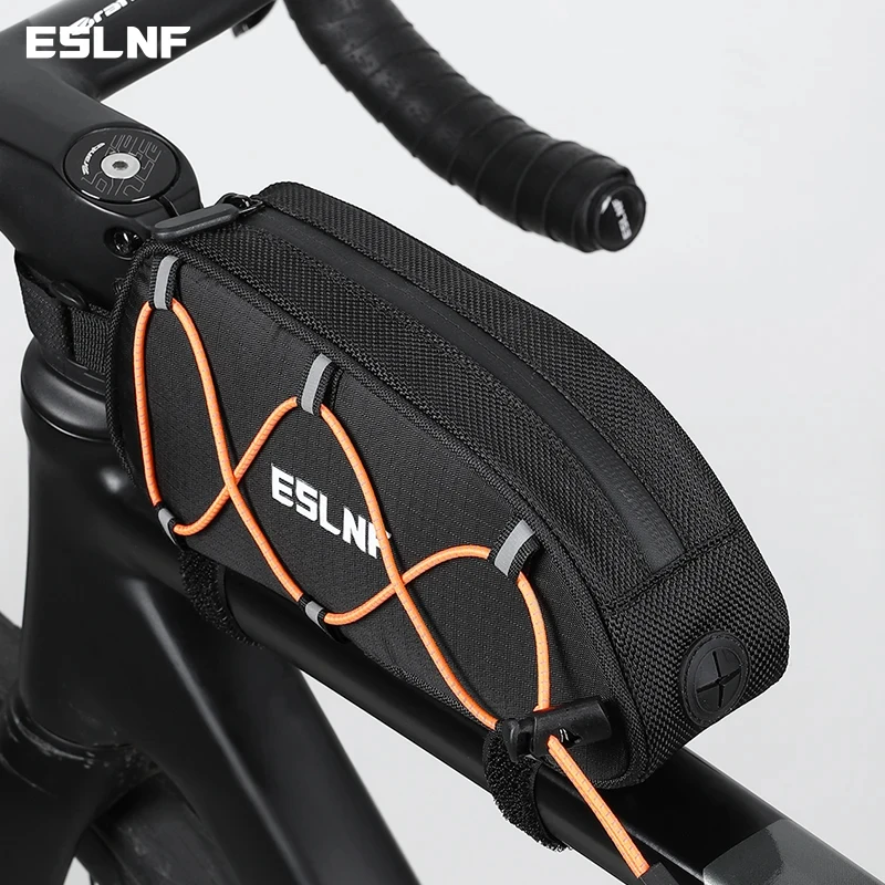 ESLNF Bicycle Bag Rainproof Cycling Top Front Tube Frame Bag Large Capacity MTB Road Bicycle Pannier Black Bicycle Accessories