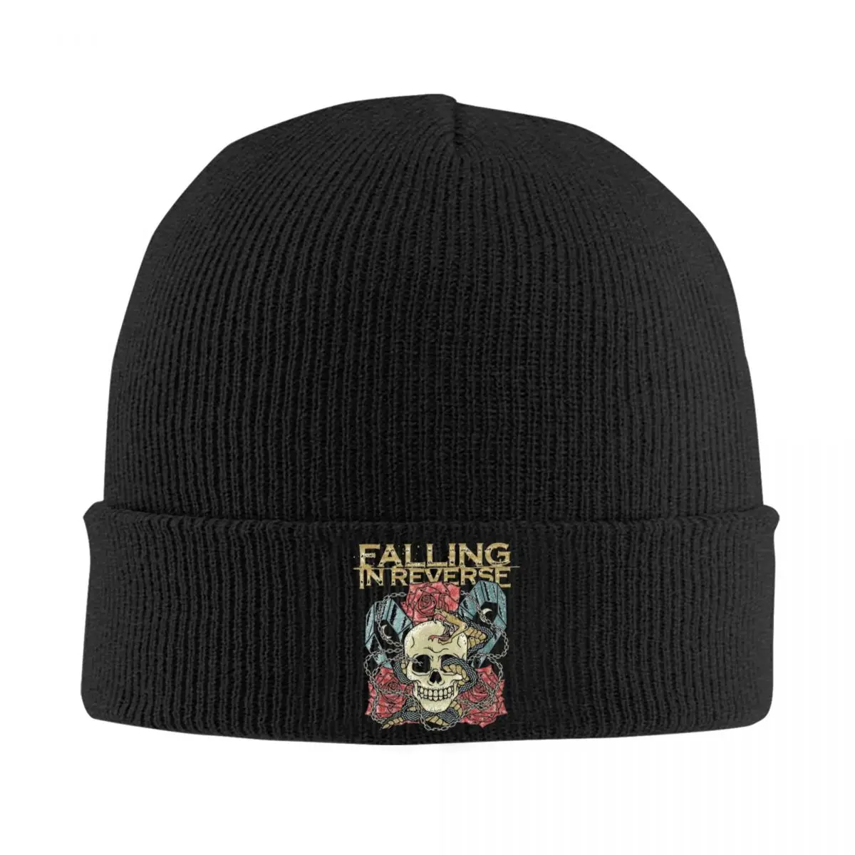 Falling In Reverse The Death Beanie Hats Bonnet Hats Men Women Unisex Cute Hippie Skullies Beanies Winter Custom Head Wrap Caps