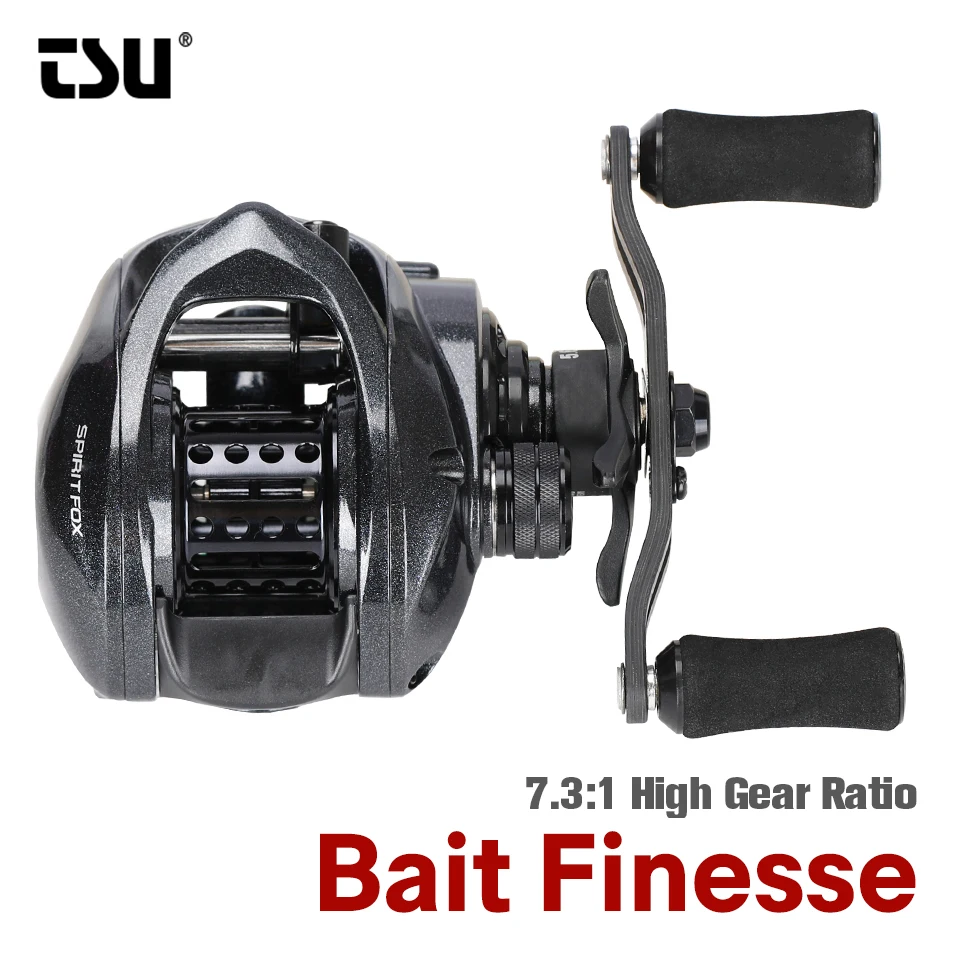 TSURINOYA רוח שועל 50 במיוחד אור Baitcasting דיג ארוך יציקת פליז הילוך 7.3:1 תכליתי במיוחד חלק 142g סליל