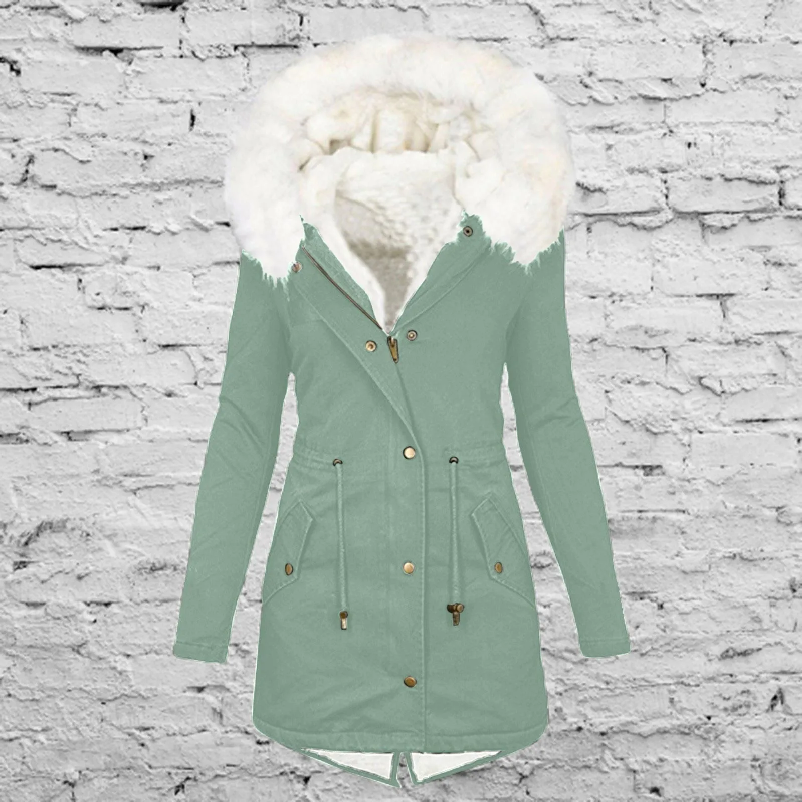 Frauen plus Größe Wintermantel Revers Langarm jacke Vintage verdicken Mantel Jacke warme Kapuze dick gepolstert plus Größe Regen jacke