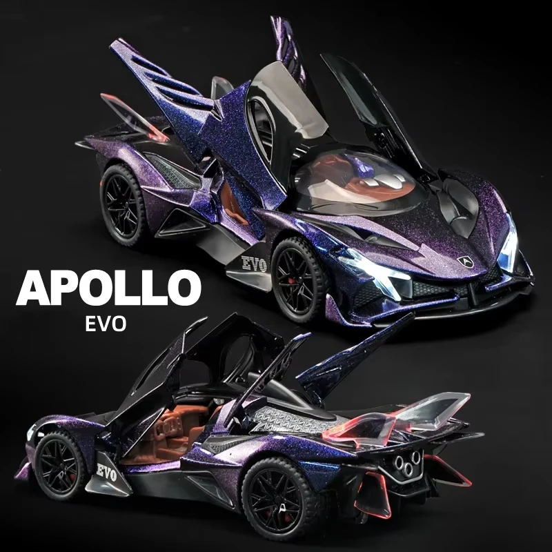 

1：32 Apollo Project EVO Supercar Model Simulation Scale Sound Light Children's Toy Collectibles Birthday gift Miniature Voiture