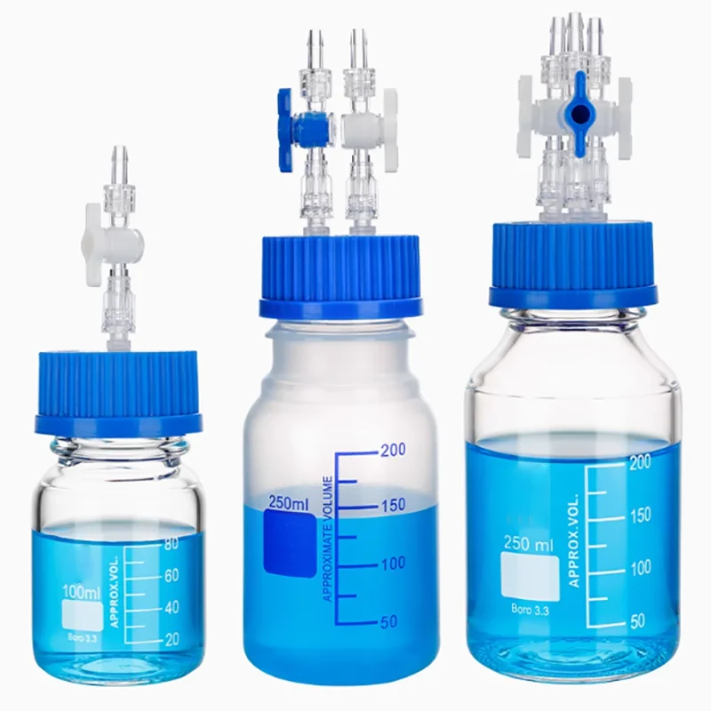 Negative pressure buffer bottle waste liquid sampling bottle with switch valve vacuum fermentation tank rehydration bottle