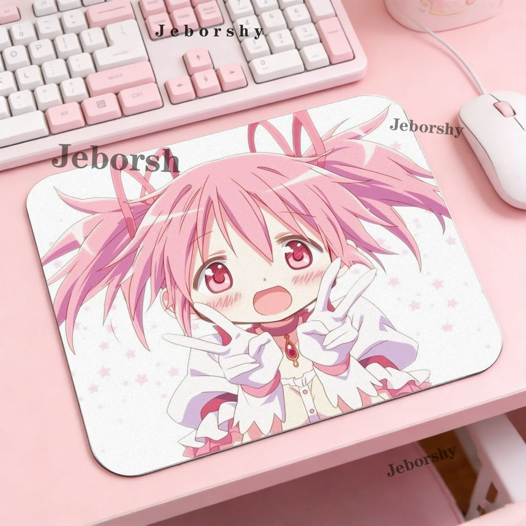Puella Magi Madoka M-MagicaS Mousepad Small LockEdge Mouse Pad For Gamers Computer Desk Pad Rectangular Anti-slip Rubber