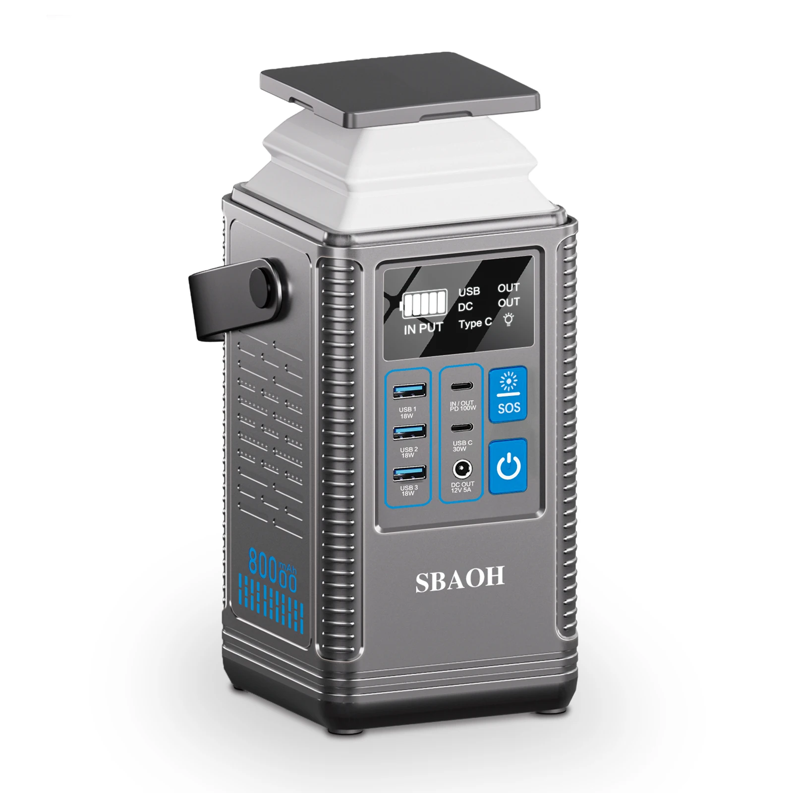 

Портативная зарядная станция PD 100W, литиевая батарея 296Wh, внешний аккумулятор 80000 мАч для наружного использования и хранения энергии