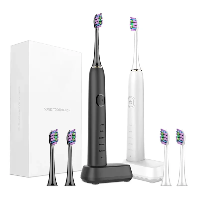 

Electric Toothbrush Intelligent Sound Wave Fully Automatic Wireless Induction Charging Adult Model with Brush Head for Home/Gift