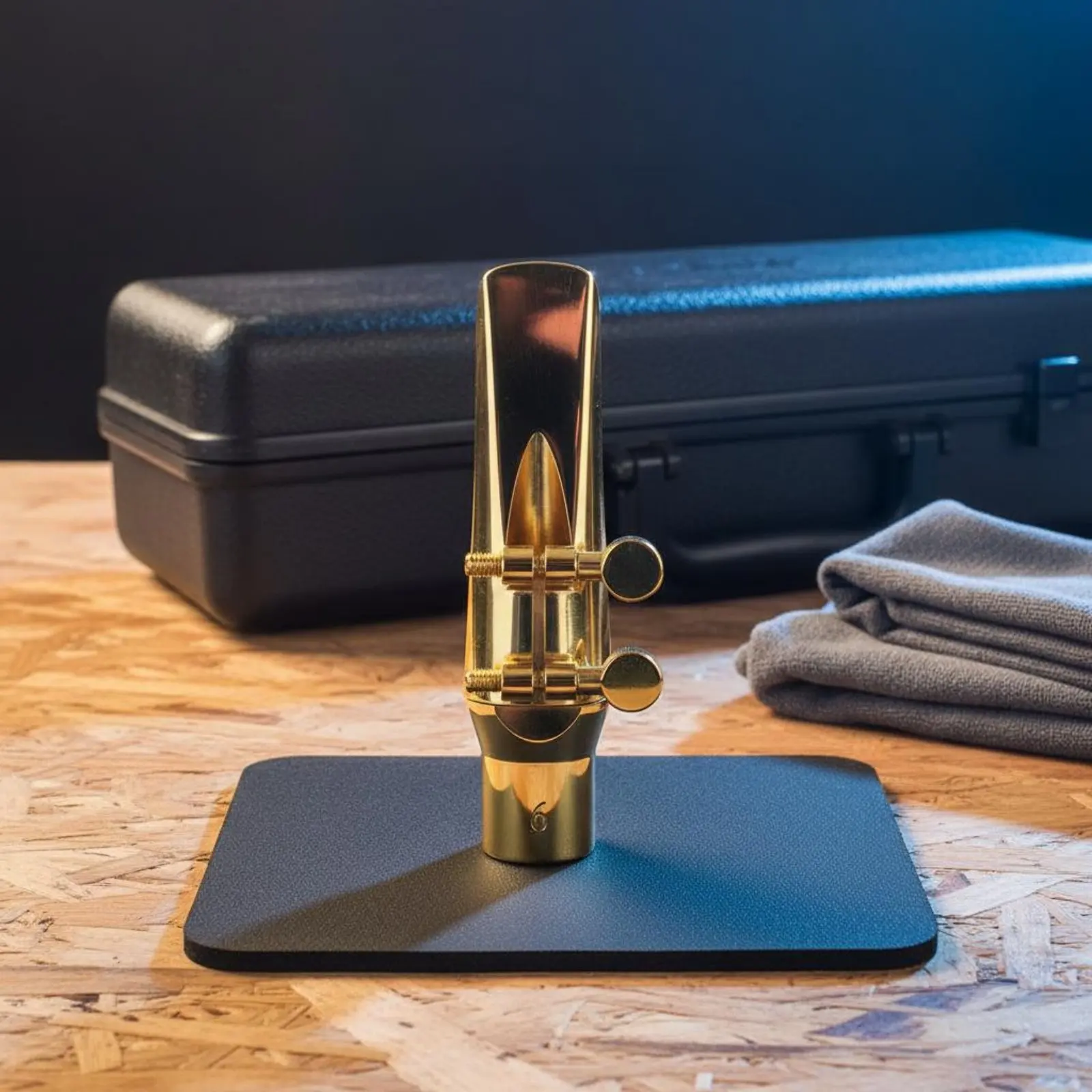 

3 Pieces Alto Saxophone Mouthpiece Brass Material Alto Saxophone Mouthpiece Set Gold Finish Built-in Teeth Pad for Performance