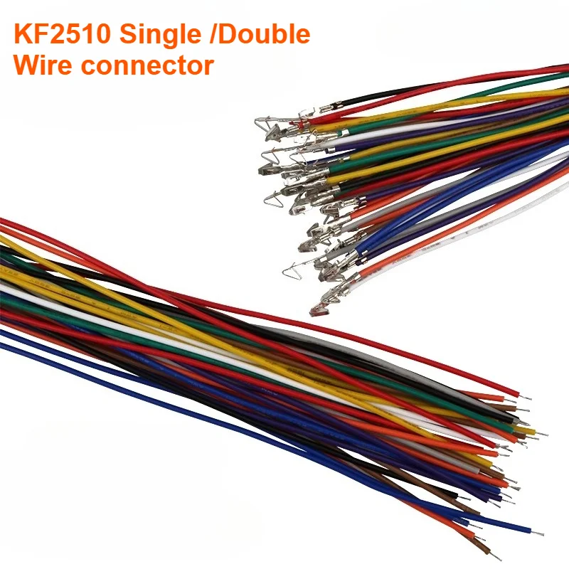 100pcs KF2510 Terminal Electronic Wire 2.54mm Connecting Line22/24/26AWG Single Double Head Crimping Cable 10/20/30CM