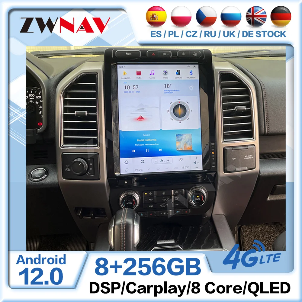 

Qualcomm Android 12 Carplay Car Radio 14.9 Inch Touch Screen For Ford F150 Car GPS Navigation Multimedia Player Head Unit Auto
