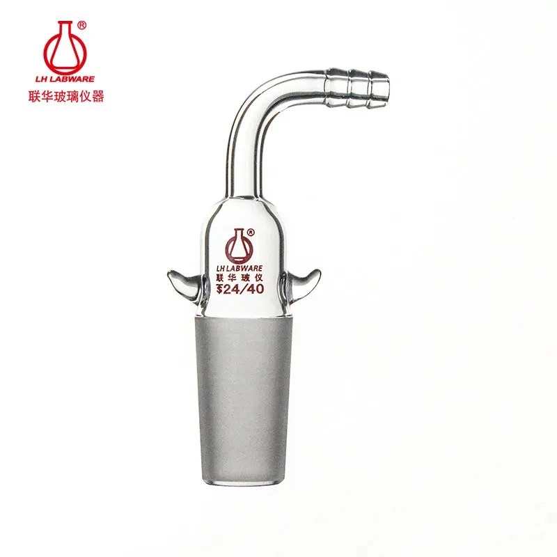 Straight Connector With Small Nozzle, 90-Degree Suction Head, 4/19/24/29 Ground Joint, LH-140 LH-141