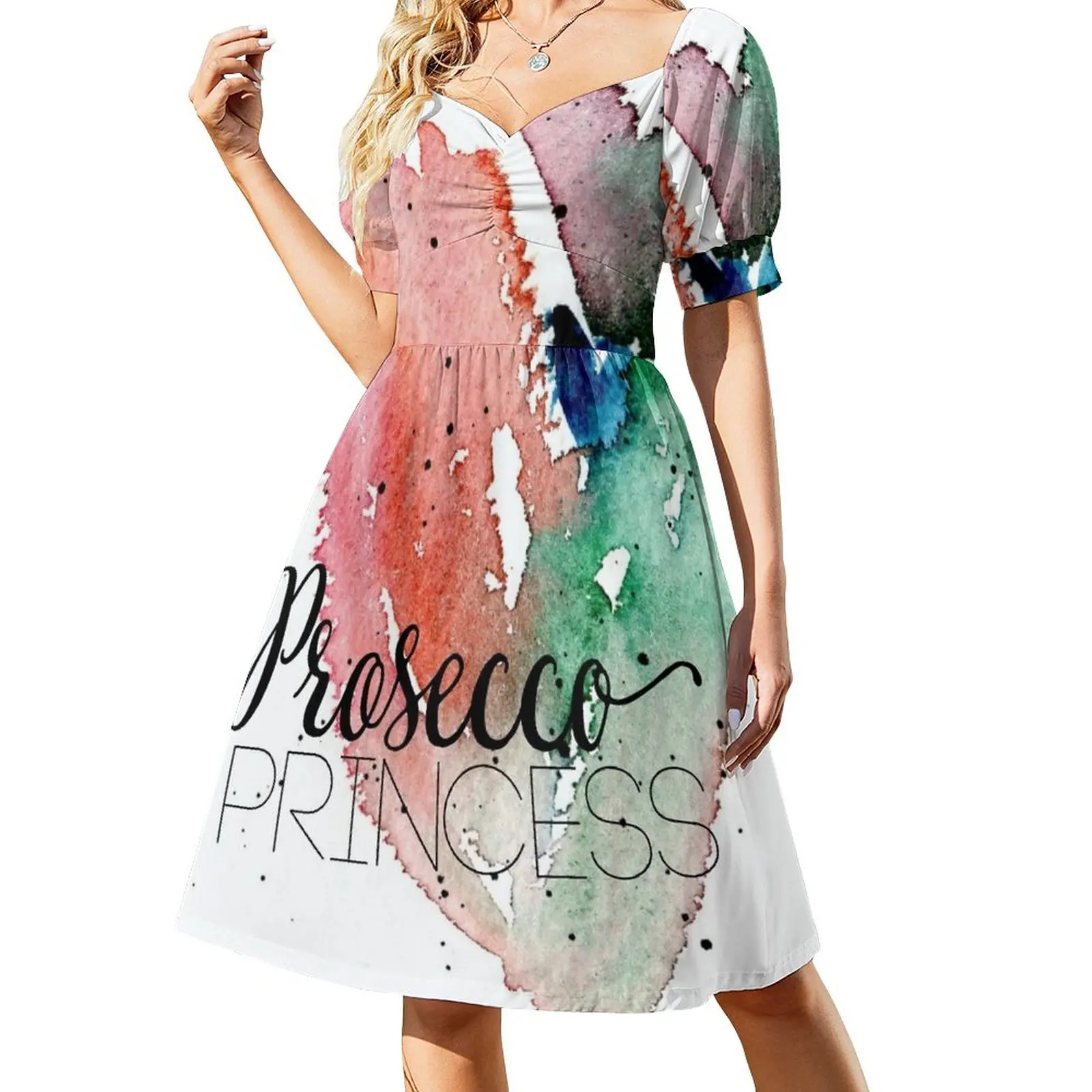 Prosecco Lover Girly Watercolor Sleeveless Dress beach dress luxury dress