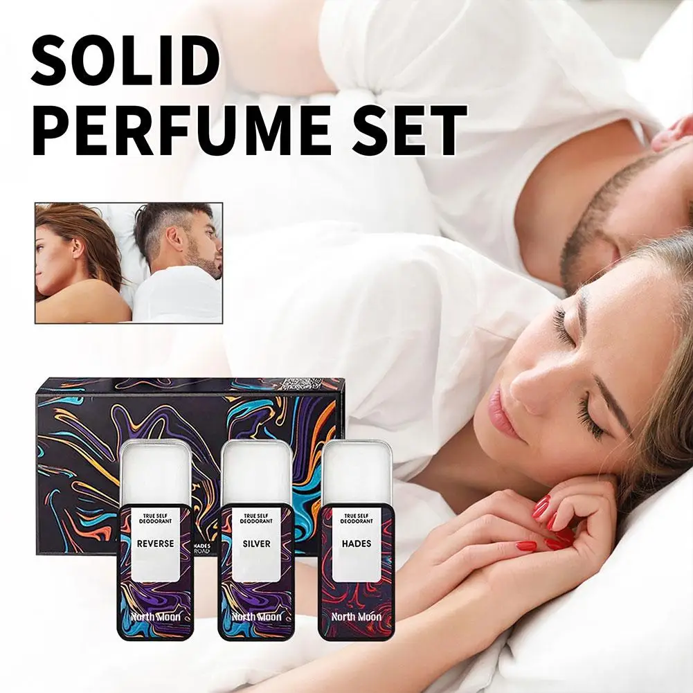 3PCS Portable Perfume Set Fragrance Women Men Balm Fresh Natural Longlasting Deodorant Body Antiperspirant Reverse Paris