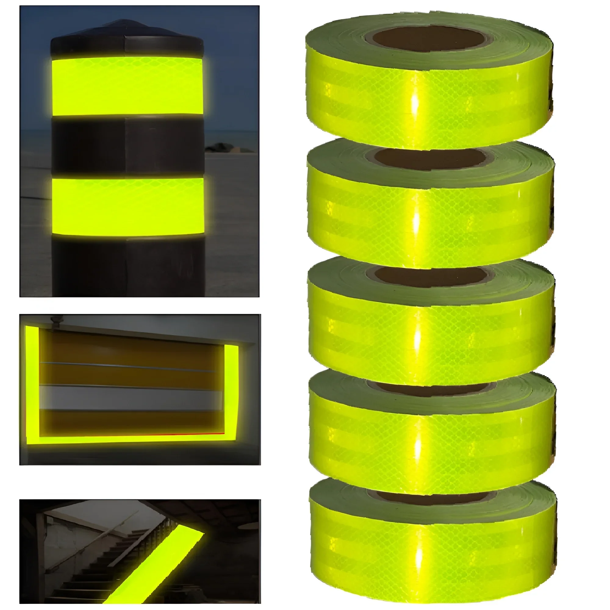 5cm*1/3/5M PET Truck Reflective Tapes Fluorescent Green High reflection Safety Caution Road Warning Reflectors Film For Vehicle