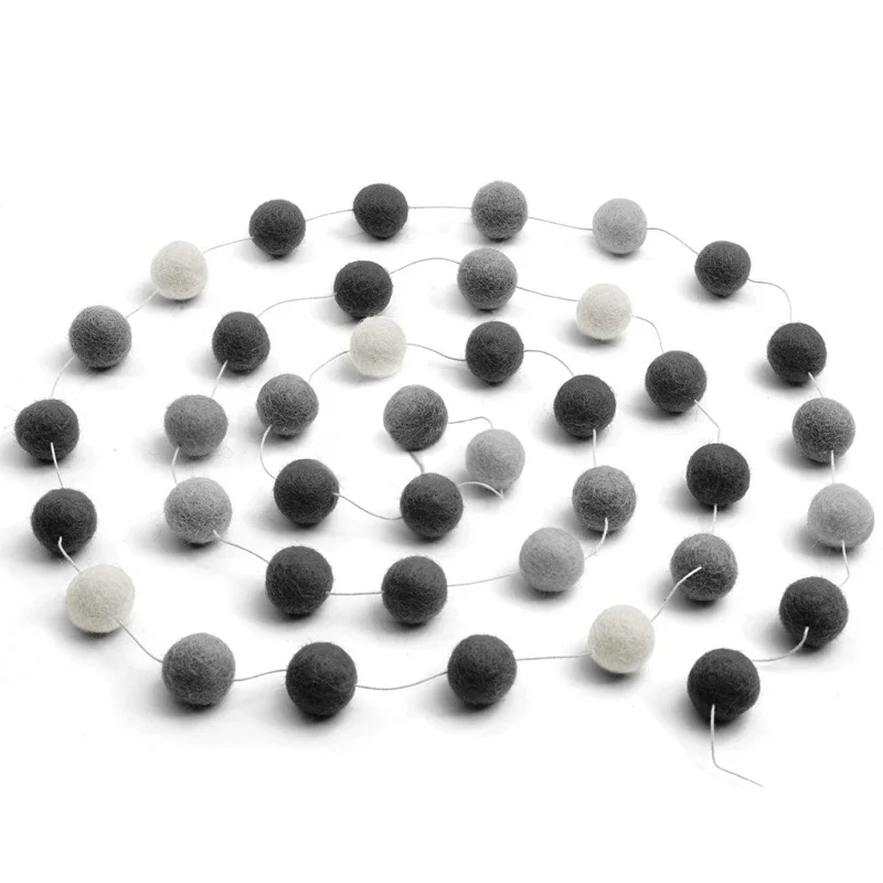 50pcs Wool Felt Ball DIY Garland Ornaments Party Wedding Hanging Decoration Kids Toys Home Decor DIY Sewing Crafts Supplies