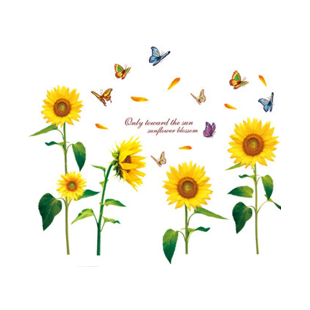 Décor Wall Sticker Waterproof 1 Pcs Home Decal Mural Removable Reusable Rustic Sunflower Flower Home Brand New