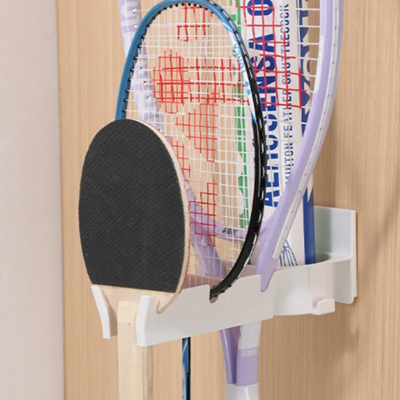 الحائط مضرب بدمنتون حامل لكمة الحرة مع الكرة شماعات 3-فتحات تخزين الرف للتنس Pickleball بينغ بونغ مجداف #1