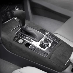 For LHD Audi A6 C6 2005 2006 2007 2008 2009 20210 2011 Suede Overlays Interior Trim Armrest, Gears