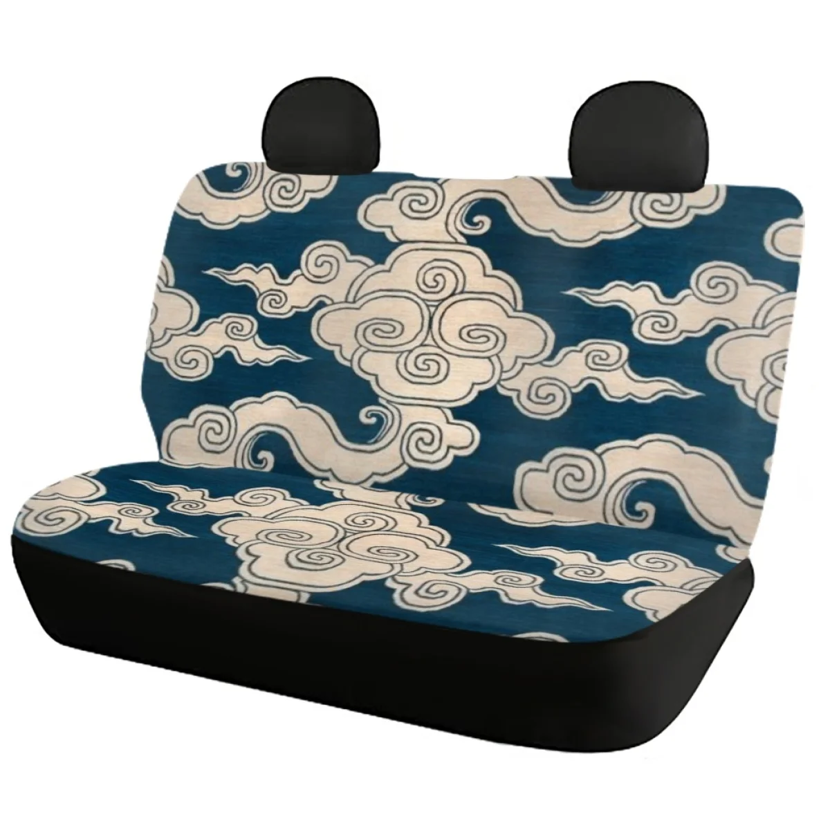 Set of 4 Car Seat Covers Japanese Culture Printing Stylish Sweat Absorption Comfort Front and Back Sedan Soft Cushion Seat Cover