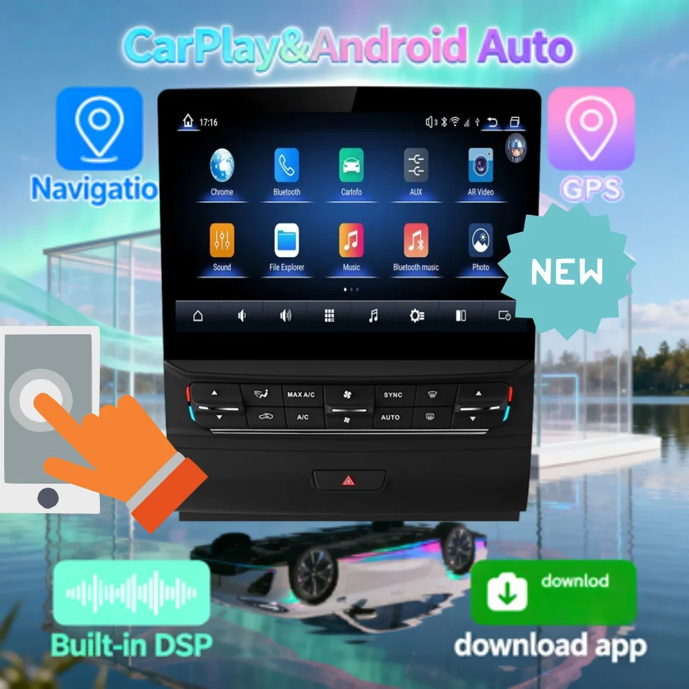 

Радио Android 10,26 для Maserati Quattroporte 2013-2020, мультимедийный видеоплеер, GPS-навигация, стерео, беспроводной CarPlay